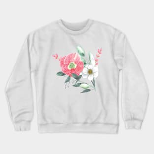 Helleborus and anemone flowers Crewneck Sweatshirt